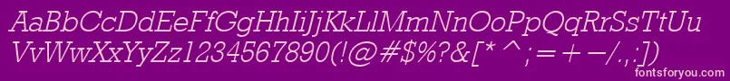 RodeolightItalic Font – Pink Fonts on Purple Background