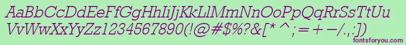 RodeolightItalic Font – Purple Fonts on Green Background