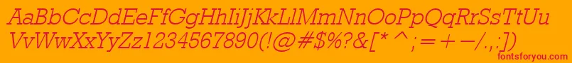 RodeolightItalic Font – Red Fonts on Orange Background