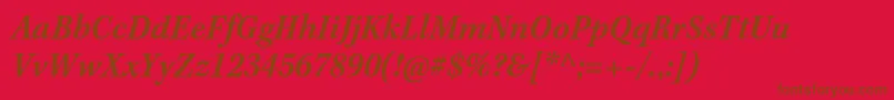 KeplerstdSemiboldscnitcapt Font – Brown Fonts on Red Background