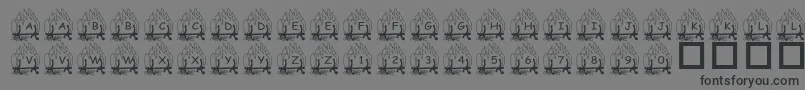 PfYulefire1 Font – Black Fonts on Gray Background