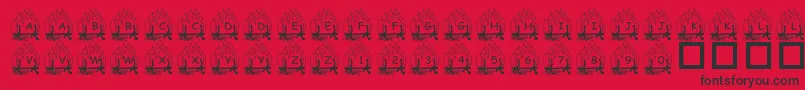 PfYulefire1 Font – Black Fonts on Red Background