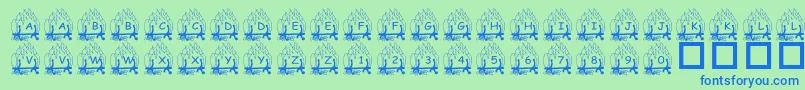 fuente PfYulefire1 – Fuentes Azules Sobre Fondo Verde