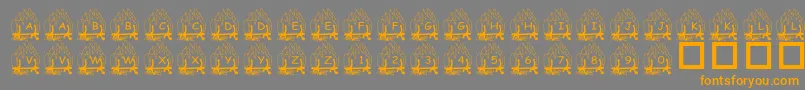 PfYulefire1 Font – Orange Fonts on Gray Background