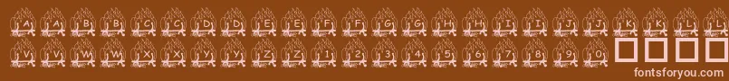 PfYulefire1 Font – Pink Fonts on Brown Background
