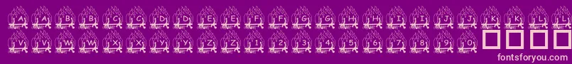 PfYulefire1 Font – Pink Fonts on Purple Background