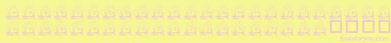 Czcionka PfYulefire1 – różowe czcionki na żółtym tle
