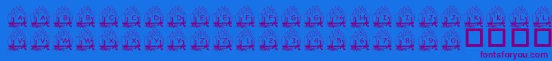 Police PfYulefire1 – polices violettes sur fond bleu