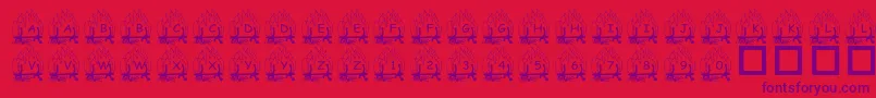 PfYulefire1-Schriftart – Violette Schriften auf rotem Hintergrund
