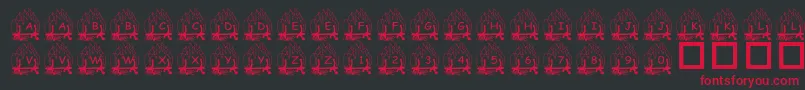 PfYulefire1-Schriftart – Rote Schriften auf schwarzem Hintergrund