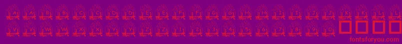 Czcionka PfYulefire1 – czerwone czcionki na fioletowym tle