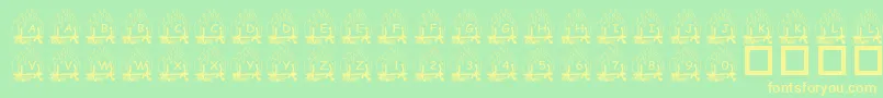 Fonte PfYulefire1 – fontes amarelas em um fundo verde