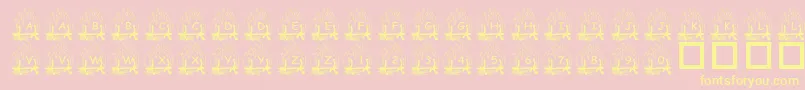 PfYulefire1-Schriftart – Gelbe Schriften auf rosa Hintergrund