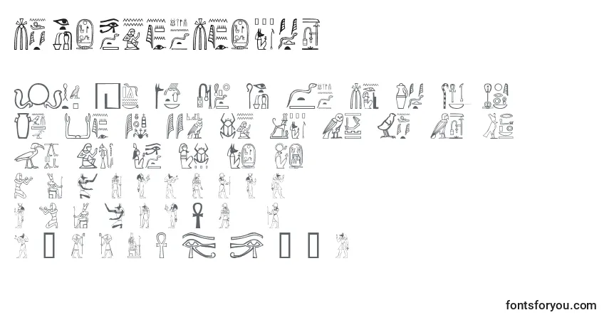 Schriftart GreywolfGlyphs – Alphabet, Zahlen, spezielle Symbole