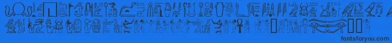 GreywolfGlyphs-Schriftart – Schwarze Schriften auf blauem Hintergrund