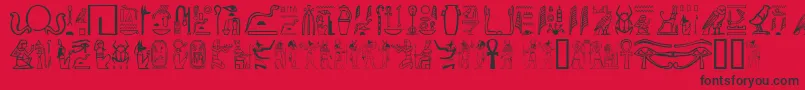 Fonte GreywolfGlyphs – fontes pretas em um fundo vermelho