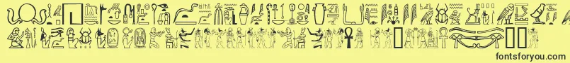 Fonte GreywolfGlyphs – fontes pretas em um fundo amarelo