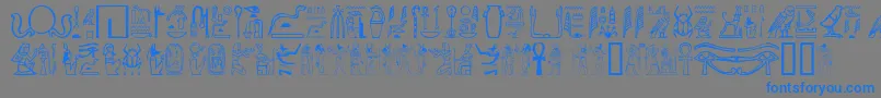 GreywolfGlyphs-Schriftart – Blaue Schriften auf grauem Hintergrund