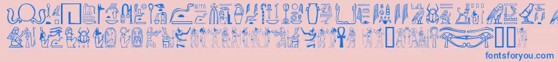 Fonte GreywolfGlyphs – fontes azuis em um fundo rosa