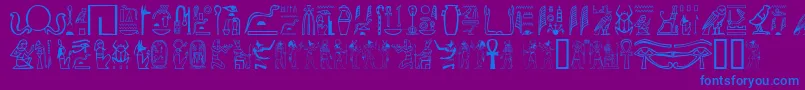 GreywolfGlyphs-fontti – siniset fontit violetilla taustalla