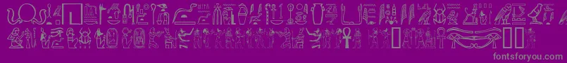 フォントGreywolfGlyphs – 紫の背景に灰色の文字