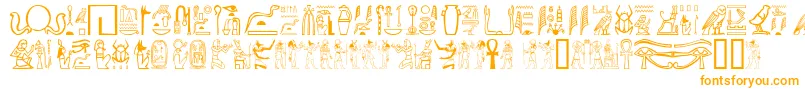 GreywolfGlyphs-fontti – oranssit fontit valkoisella taustalla