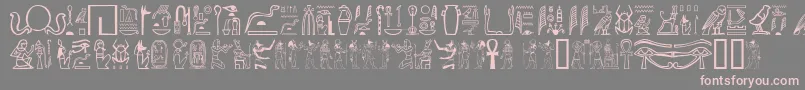 GreywolfGlyphs-fontti – vaaleanpunaiset fontit harmaalla taustalla