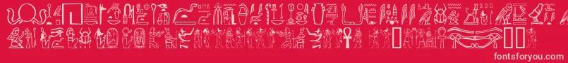 Fonte GreywolfGlyphs – fontes rosa em um fundo vermelho