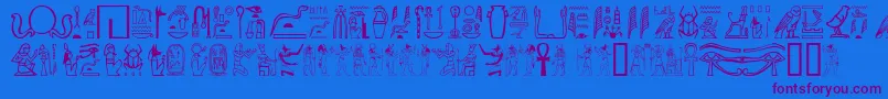 GreywolfGlyphs-Schriftart – Violette Schriften auf blauem Hintergrund