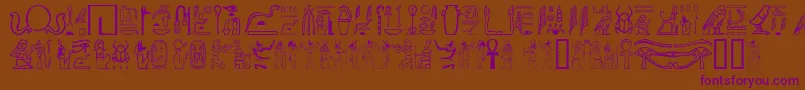 GreywolfGlyphs-Schriftart – Violette Schriften auf braunem Hintergrund