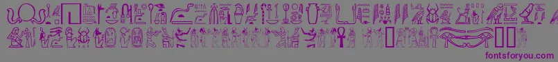 GreywolfGlyphs-Schriftart – Violette Schriften auf grauem Hintergrund