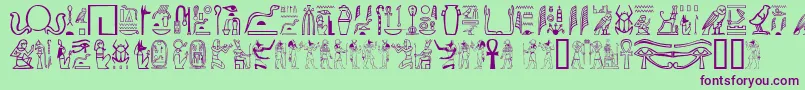 GreywolfGlyphs-fontti – violetit fontit vihreällä taustalla