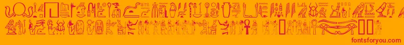 GreywolfGlyphs-fontti – punaiset fontit oranssilla taustalla