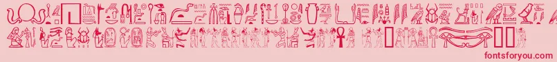 GreywolfGlyphs-fontti – punaiset fontit vaaleanpunaisella taustalla