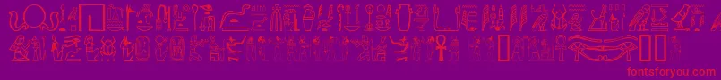 フォントGreywolfGlyphs – 紫の背景に赤い文字