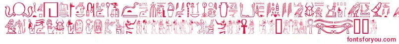 GreywolfGlyphs-fontti – punaiset fontit valkoisella taustalla