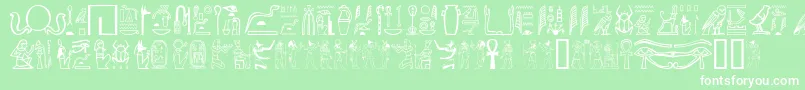 GreywolfGlyphs-Schriftart – Weiße Schriften auf grünem Hintergrund