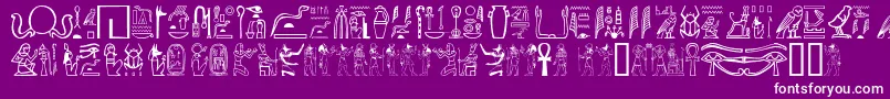 GreywolfGlyphs-fontti – valkoiset fontit violetilla taustalla