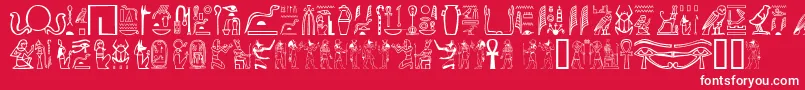 Fonte GreywolfGlyphs – fontes brancas em um fundo vermelho