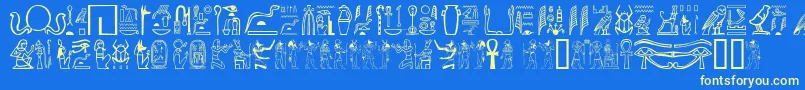 GreywolfGlyphs Font – Yellow Fonts on Blue Background