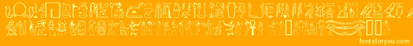 GreywolfGlyphs Font – Yellow Fonts on Orange Background