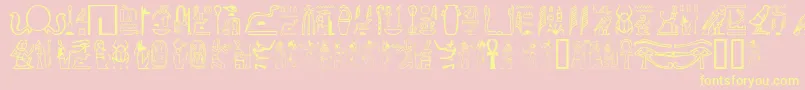 GreywolfGlyphs-Schriftart – Gelbe Schriften auf rosa Hintergrund