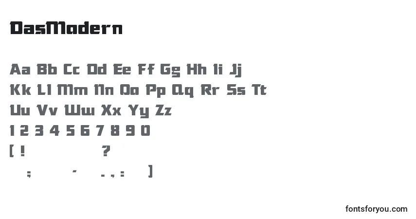A fonte DasModern (99545) – alfabeto, números, caracteres especiais