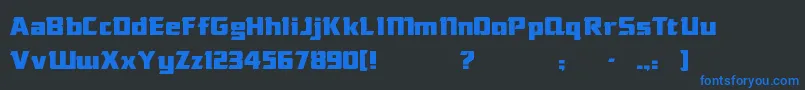 DasModern Font – Blue Fonts on Black Background