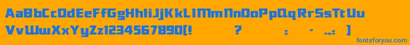 DasModern Font – Blue Fonts on Orange Background