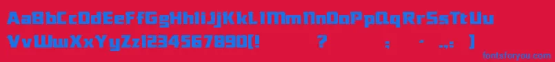 DasModern Font – Blue Fonts on Red Background