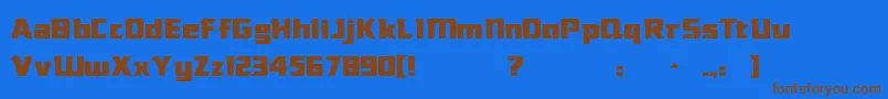 DasModern Font – Brown Fonts on Blue Background