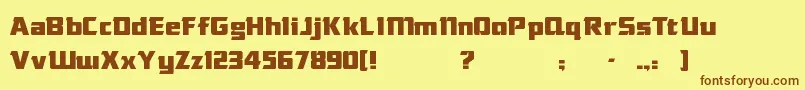 DasModern Font – Brown Fonts on Yellow Background