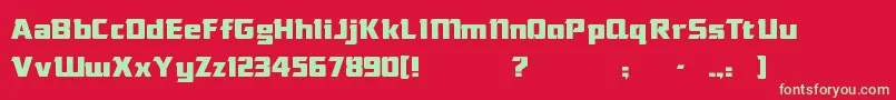 Шрифт DasModern – зелёные шрифты на красном фоне