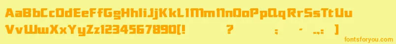 DasModern Font – Orange Fonts on Yellow Background